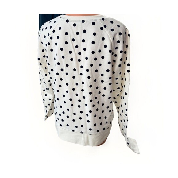 Boden Polka Dot Sweatshirt Size M Ivory Sweater - Picture 5 of 6
